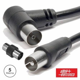 Cabo Coaxial Macho/Fêmea Preto 5M Angular 90º