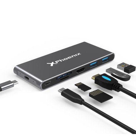 Caixa externa Phoenix para disco m.2 com hub tipo c 6 em 1
