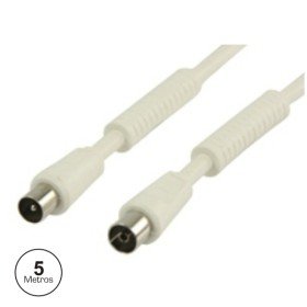 Cabo Coaxial Macho/Fêmea Branco 5M C/Filtro