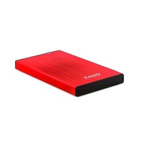 Caixa externa tooq tqe - 2527r para hdd 2.5 polegadas 9.5mm sata 3 usb 3.2 vermelho