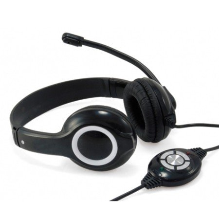 Auricular USB Conceptronic cchatstaru2b + microfone flexível com controlo de volume preto