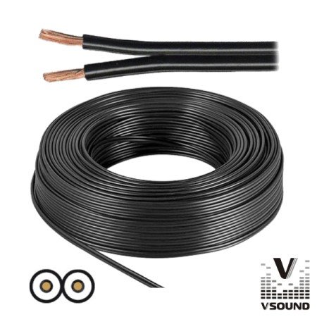 Cabo Coluna 2X0.50Mm Preto Paralelo Vsound