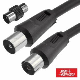 Cabo Coaxial Macho/Fêmea + Adaptador Preto 2M