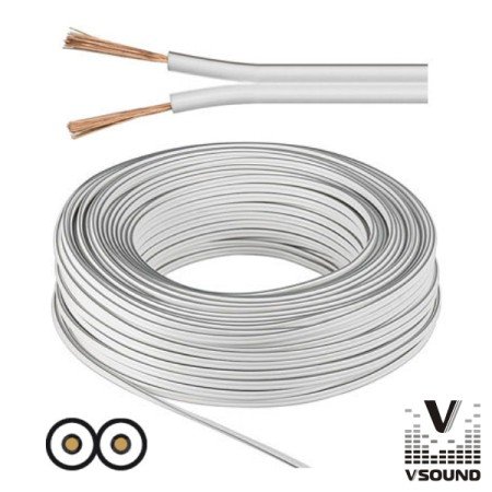 Cabo Coluna 2X0.50Mm Branco Paralelo Vsound