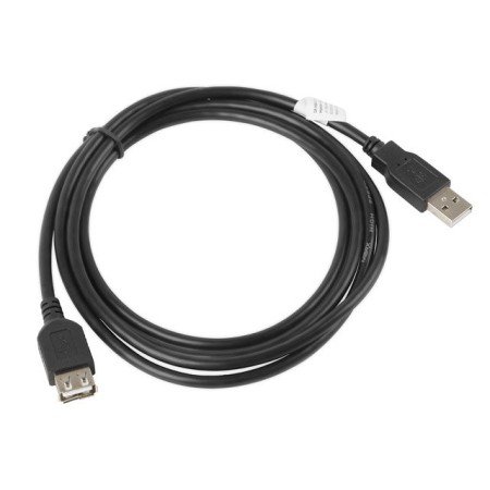 Cabo de extensão Lanberg USB 2.0 macho fêmea 1,8m preto