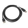 Cabo de extensão Lanberg USB 2.0 macho fêmea 1,8m preto