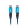 Lanberg usb tipo c cabo 0,5m - macho - macho - preto - azul