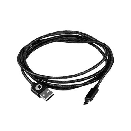 Cabo de luxo prateado ht miicro usb smart led - macho - macho - 1,5m - cinza escuro