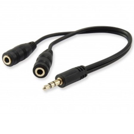 Cabo de áudio equipar mini jack 3,5 mm macho para 2 jack 3,5 mm fêmea