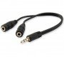 Cabo de áudio equipar mini jack 3,5 mm macho para 2 jack 3,5 mm fêmea