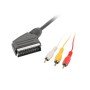 Lanberg cabo scart macho - 3x rca macho 1,8m