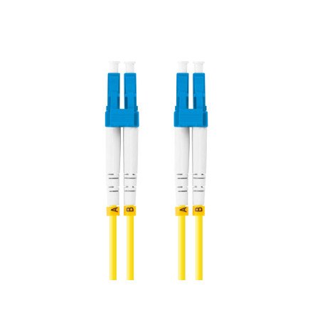 Fibra óptica patch cord lc-upc lanberg 2m mono duplex g657a1 lszh amarelo