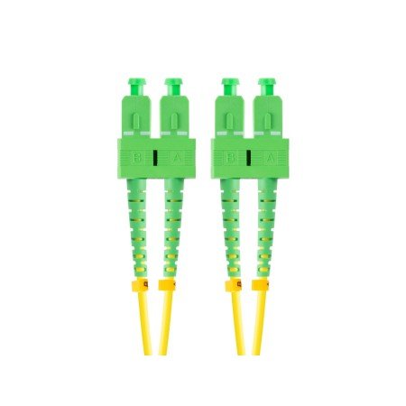 Patch cord de fibra óptica sc - apc lanberg 2m mono duplex g657a1 lszh amarelo