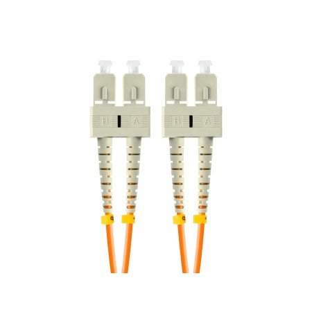 Fibra óptica patch cord sc - upc lanberg 2m multi duplex om2 50 - 125 lszh laranja