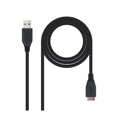 Cabo USB 3.0 tipo aa micro usb tipo b nanocabo 2m - macho - macho - preto