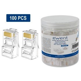 Conector RJ45 ewent easyconnect im1206 cat.6 u - utp para cabo redondo 100 unidades