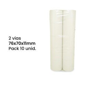 Rolos de papel Duplos Autocopiativos 76x70x11 / 2vias (Branco/Amarelo)