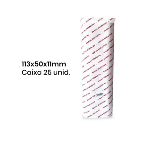 Rolo de Papel Térmico 113x50x11mm - Caixa 25 Unid.