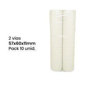 Rolos de papel Duplos Autocopiativos 57x60x11 / 2vias (Branco/Amarelo)