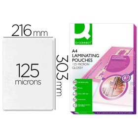 Bolsa de Plastificar Q-Connect 303 x 216 Mm 125 Microns Din A4 A Caixa de 100 Unidades