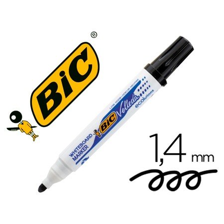 Marcador Bic Velleda Para Quadro Branco Cor Preto Ponta Redonda 1,3 Mm