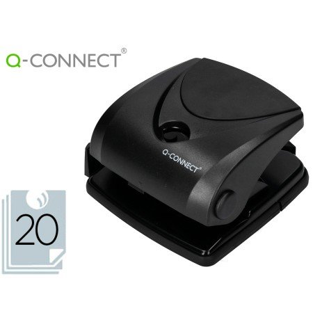 Furador Q-Connect Capacidade 20 Folhas Preto