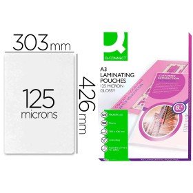 Bolsa de Plastificar Q-Connect 303 x 426 Mm 125 Microns Din A3 Caixa de 100 Unidades