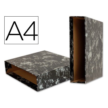 Caixa Para Pasta de Arquivo Gaspeada Preta Din A4