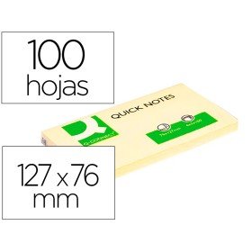 Bloco de Notas Adesivas Q-Connect Amarelo 76 x 127 Mm
