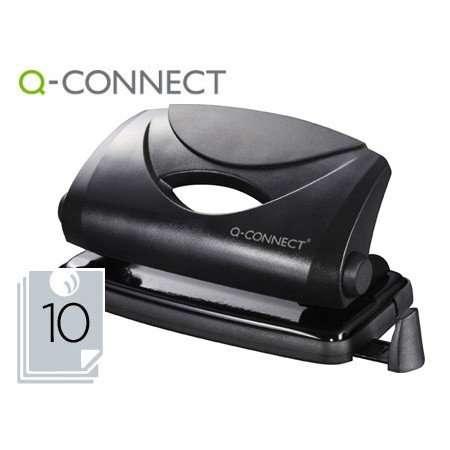 Furador Q-Connect Capacidade 10 Folhas Preto