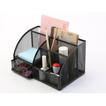 Organizador de Secretaria Q-Connect Metalico Curvo Cinza com 5 Departamentos 220X140X130 Mm