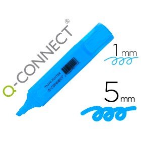 Marcador Fluorescente Q-Connect de Ponta Biselada Azul