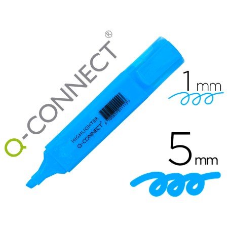 Marcador Fluorescente Q-Connect de Ponta Biselada Azul