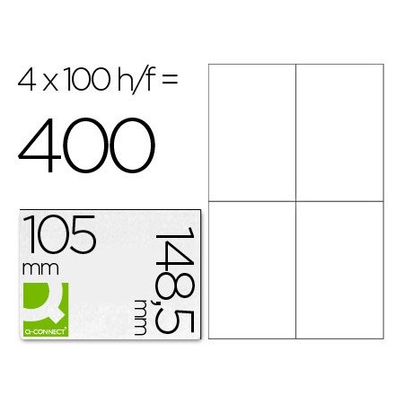 Etiquetas Adesivas Q-Connect Din A4 105 x 148,5 Mm