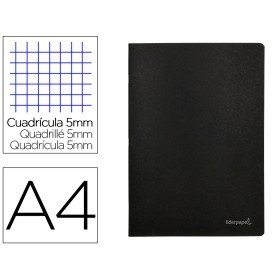 Caderno Agrafado Capa Preta Din A4 80 F Quadricula 5Mm 60Gr