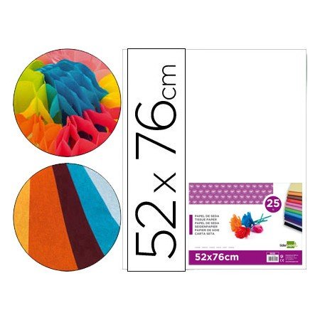 Papel Seda 52 x 76Cm 18 Gr Branco Embalagem de 25 Folhas