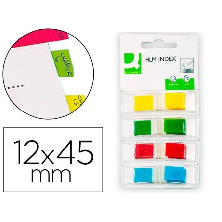 Bandas Separadoras Q-Connect Index Dispensador 4 Cores 36 Folhas Por Cor