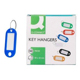 Chaveiro Porta-Etiquetas Q-Connect Azul Caixa 100 Unidades