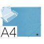 Pasta com Elasticos Abas Polipropileno Din A4 Celeste Opaco