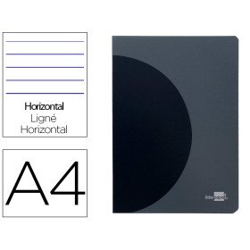 Caderno Agrafado 360 Capa de Plastico Din A4 48 F 90 Gr Pautado com Dupla Margem Capa Preta