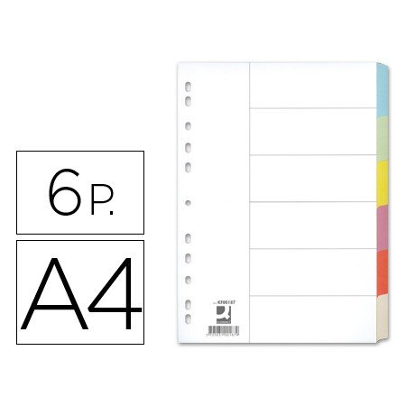 Separador Q-Connect de Cartolina Din A4 6 Separadores