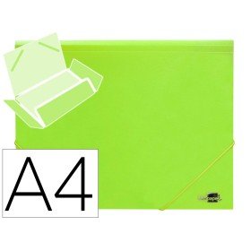 Pasta com Elasticos Abas Polipropileno Din A4 Amarelo Fluor Opaco