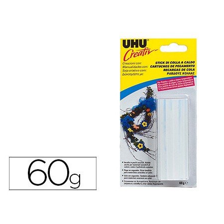 Barra Cola Termofusivel UHU Para Pistola 60 Gr Creativ