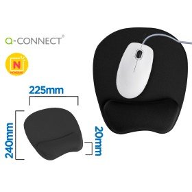 Tapete Para Rato Q-Connect com Apoio de Pulsos Ergonomica de Gel Cor Preto