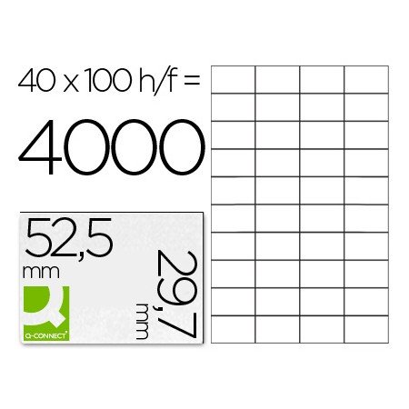 Etiquetas Adesivas Q-Connect Din A4 52,5 x 297 Mm
