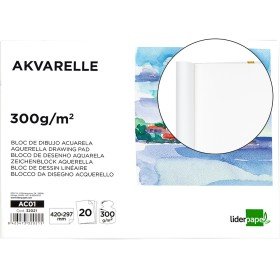 Bloco de Desenho Aguarela Colado A3 420X297Mm 20 Folhas