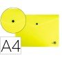 Bolsa Porta Documentos com Mola Din A4 Amarelo Fluor Opaco 50 Folhas