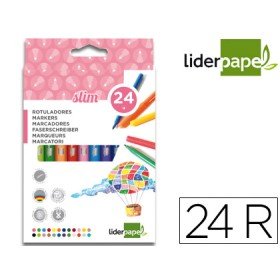 Marcador Feltro Slim Caixa 24 Cores