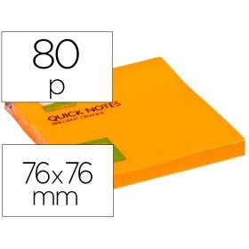 Bloco de Notas Adesivas Q-Connect Laranja Fluorescente 75X75Mm