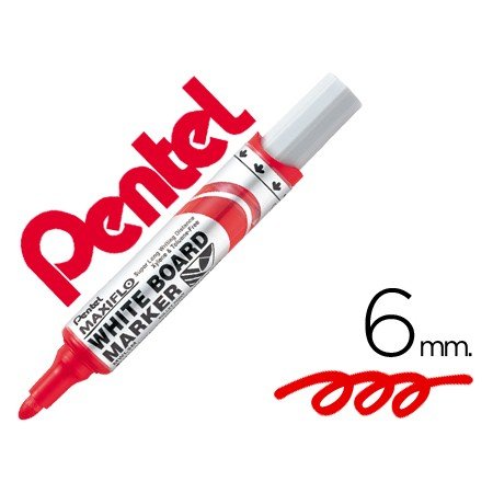 Marcador Pentel Mwl5M Quadro Br Maxiflo Vermelho
